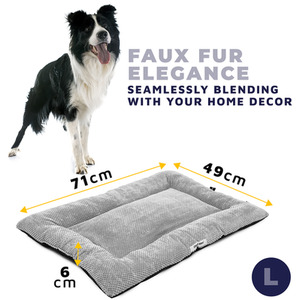Soft Padded Fleece Dog Bed - Grey / Large by DogCratesPlus