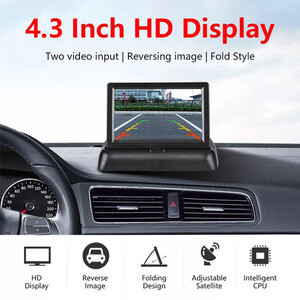 Folding Rear View Reversing Camera Kit - Black