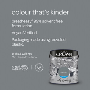 Crown Walls and Ceilings Mid Sheen Emulsion - City Break / 2.5l by Crown Paints