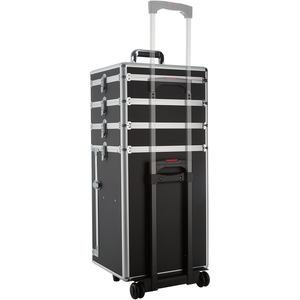 tectake Vanity Case with 4 Levels - Black by tectake