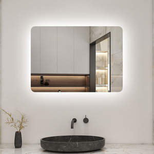 Bathroom Mirror with LED Lights, Dimmable, Backlit - White / 50cm by AicaBathroom
