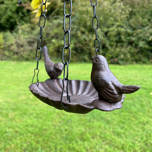 Hanging Cast Iron Garden Bird Bath - Brown / 1 by Selections