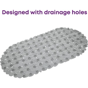 Grey Pebble Bath Mat - Clear by unbranded