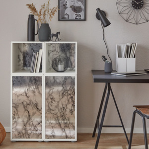 dc fix Metallic Marble Self Adhesive Vinyl Wrap - silver by d-c-fix