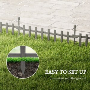 Outsunny 4PCS Wooden Garden Landscape Edging - Grey by Outsunny