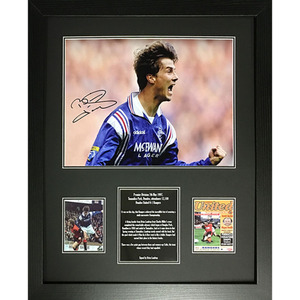 Brian Laudrup Signed and Framed Glasgow Rangers Photo - Blue by Allstarsignings