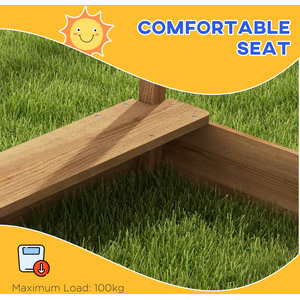 Outsunny Wooden Sandbox with Canopy for Ages 3-7 Years - Brown by Outsunny