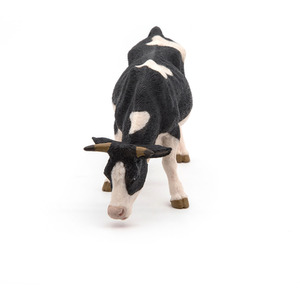 PAPO Farmyard Friends Black White Grazing Cow Toy Figure - Black by PAPO