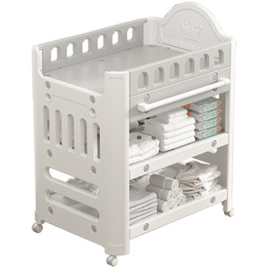 Mobile Baby Diaper Changing Table with 4 Drawers and Storage Shelf by Livingandhome