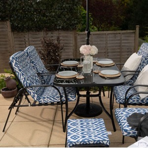 Reclining Garden Dining And Leisure Furniture Set - Blue by Hectare