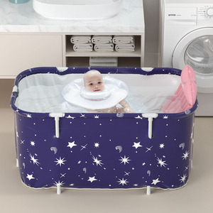 Starry Sky Foldable Bathtub with Cushion by Livingandhome