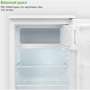 Willow 107L Under Counter Larder Fridge with Ice Box - White by Willow