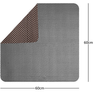Reversible Square Dual-Colour PVC Shower Mat - Grey / Brown / 60cm x 60cm by Nicoman
