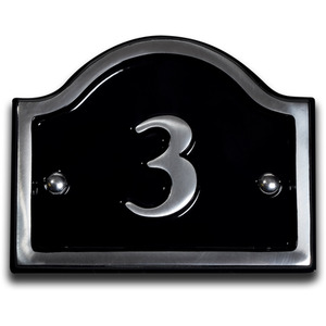 Aluminium Bridge House Number 3 - Black by The House Nameplate Company