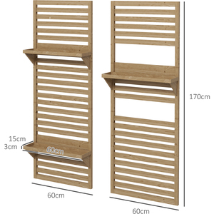 Outsunny Wall Mounted Plant Stands Set of 2 with Slatted Trellis by Outsunny