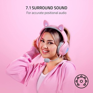 Razer Kraken Kitty V2 Pro Quartz Wired RGB Headset Interchangeable Ears - Quartz by Razer