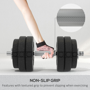 HOMCOM 30kg Adjustable Dumbbells Weight Set A91-139V03BK - Black by HOMCOM