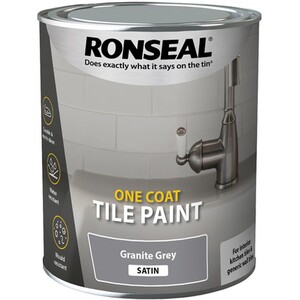 Ronseal One Coat Tile Paint 750ml - Granite Grey by Ronseal