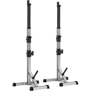 Adjustable Barbell Rack with Safety Spotters - Black by Yaheetech