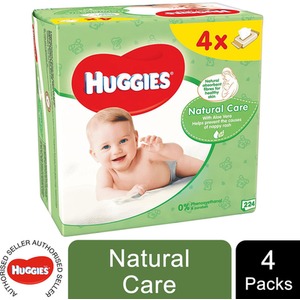 Natural Care Baby Wipes with Skin Loving Natural Fibres and Aloe Vera - 4 Pack / 4 by Huggies