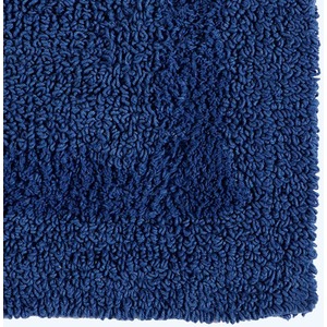 Luxury Reversible Cotton Shower Mat - Navy Blue by Homescapes