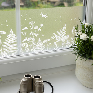 dc fix Spring Border Meadow Static Cling Vinyl for Windows - white by d-c-fix
