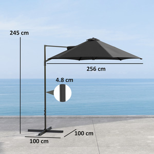 Outsunny 2.5M 360 degree Rotation Garden Cantilever Parasol by Outsunny