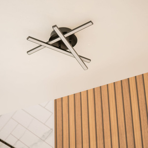 Infinity IP44 Rated 3 Arm Adjustable Integrated LED Ceiling Light - Matte Black by ValueLights