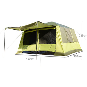 Outsunny Two Room Tunnel Tent with Porch for 4-8 Man - Yellow by Outsunny