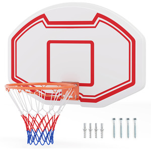 Large Wall Mounted Basketball Hoop - Black by Costway