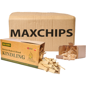 Hardwood Logs Box, 1 Box of Kindling and 1 Box of Firelighters Bundle by Maxchips