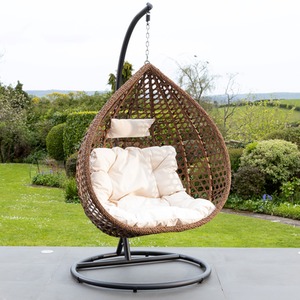 Henley Single Swing Egg Pod Chair - Cream - Cream by Artemis Home