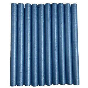 Pack of 10 Yale Blue Shimmer Wax Sticks - Blue by Syntego