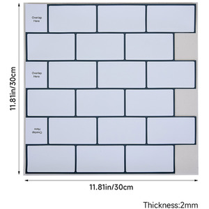 10Pcs Marble Effect Tile Stickers by Livingandhome