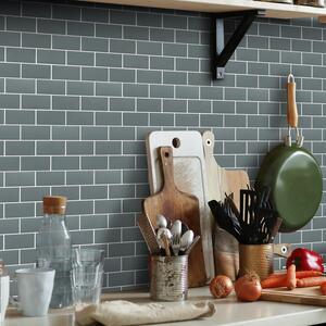 Elegant Metro Subway 3D Stick on Tile Sticker - Grey by Walplus