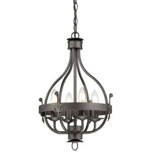 Windsor Chandelier 4 Light Graphite Finish, E14 - Graphite