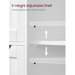 Bathroom Storage Cabinet with 4 Drawers - White by VASAGLE