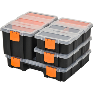 DURHAND DURHAND Set of 4 Plastic DIY Tool Storage Boxes - Orange and Black by DURHAND
