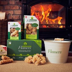 24 Flamers Wood Wool Firelighters - Natural by Flamers