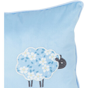 Sheep Applique Cushion - Blue by Divante