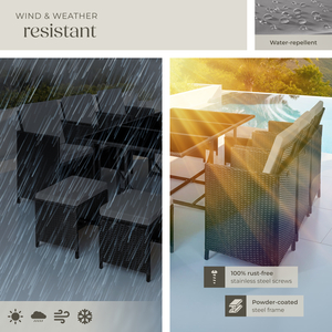 Malaga 641 Rattan Garden Furniture Set with Protective Cover by tectake