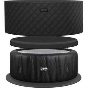 Wave Atlantic 4-Person Inflatable Hot Tub with Integrated Heater - Slate Rattan / 800l / EnergySave Bundle by Wave