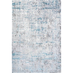 Blue Grey Distressed Tweed Effect Area Rug by The Rug House
