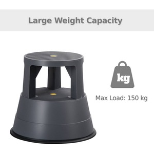 Step Stool Rolling Kick Stool - Black by Costway