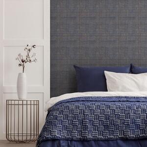 Country Tweed Wallpaper Textured Vinyl Linen Material Effect - Navy by Arthouse