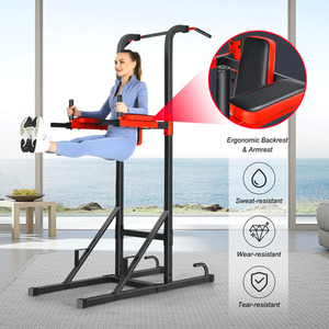 Multi-function Power Tower - Black by Costway