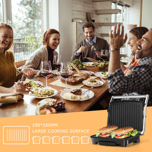 4 Slice Panini Sandwich Toaster - Black by Aigostar