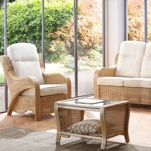 Opera Rattan Conservatory Cane Chair in Jasper - Light Oak by Desser