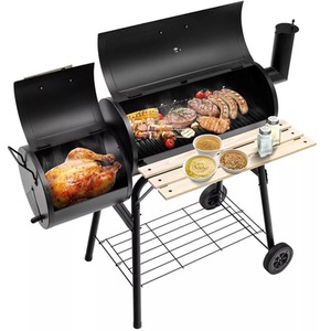 Outdoor Steel Charcoal Barbecue with Grill - Black by Wyld and Coco