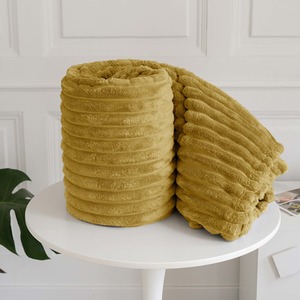 Snug Soft Chunky Ribbed Cord Plush Throw Blanket by Velosso